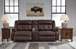 Punch Up Walnut 3-Piece Power Reclining Sectional Loveseat with Console - Ella Furniture