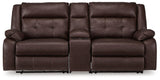 Punch Up Walnut 3-Piece Power Reclining Sectional Loveseat with Console - Ella Furniture