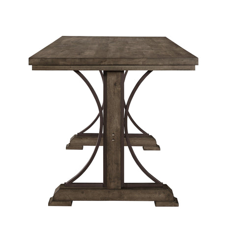 Quincy Grayish Brown Modern Wood Counter Height Dining Room Set - Ella Furniture