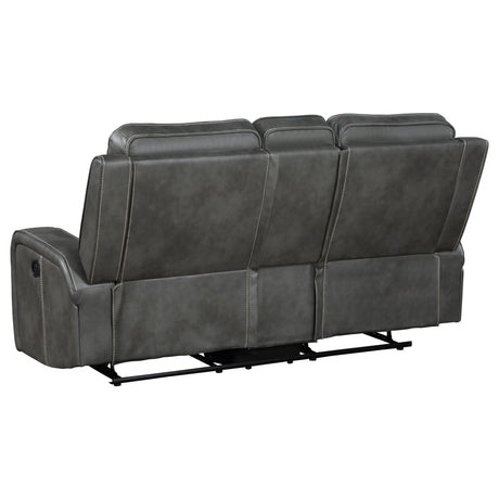 Raelynn 2-piece Upholstered Reclining Sofa Set Grey 603191-S2 - Ella Furniture