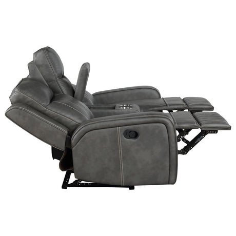 Raelynn 2-piece Upholstered Reclining Sofa Set Grey 603191-S2 - Ella Furniture