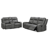 Raelynn 2-piece Upholstered Reclining Sofa Set Grey 603191-S2 - Ella Furniture