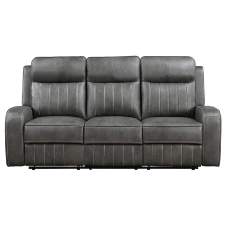 Raelynn 2-piece Upholstered Reclining Sofa Set Grey 603191-S2 - Ella Furniture