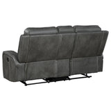Raelynn 3-piece Upholstered Reclining Sofa Set Grey 603191-S3 - Ella Furniture