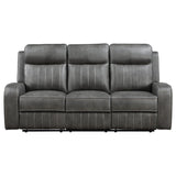 Raelynn Upholstered Motion Reclining Sofa Grey 603191 - Ella Furniture