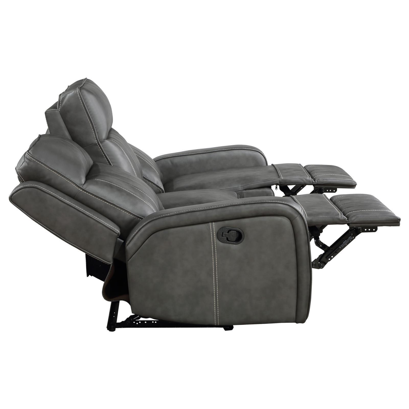 Raelynn Upholstered Motion Reclining Sofa Grey 603191 - Ella Furniture