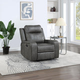 Raelynn Upholstered Recliner Chair Grey 603193 - Ella Furniture