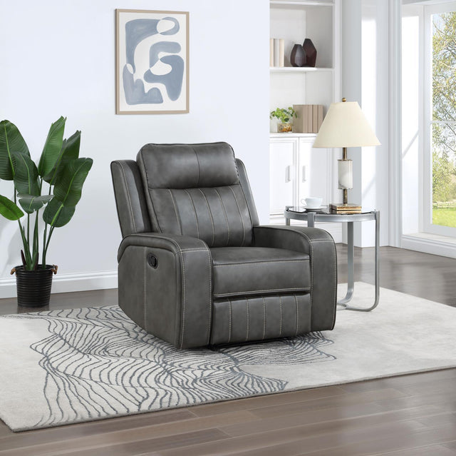 Raelynn Upholstered Recliner Chair Grey 603193 - Ella Furniture