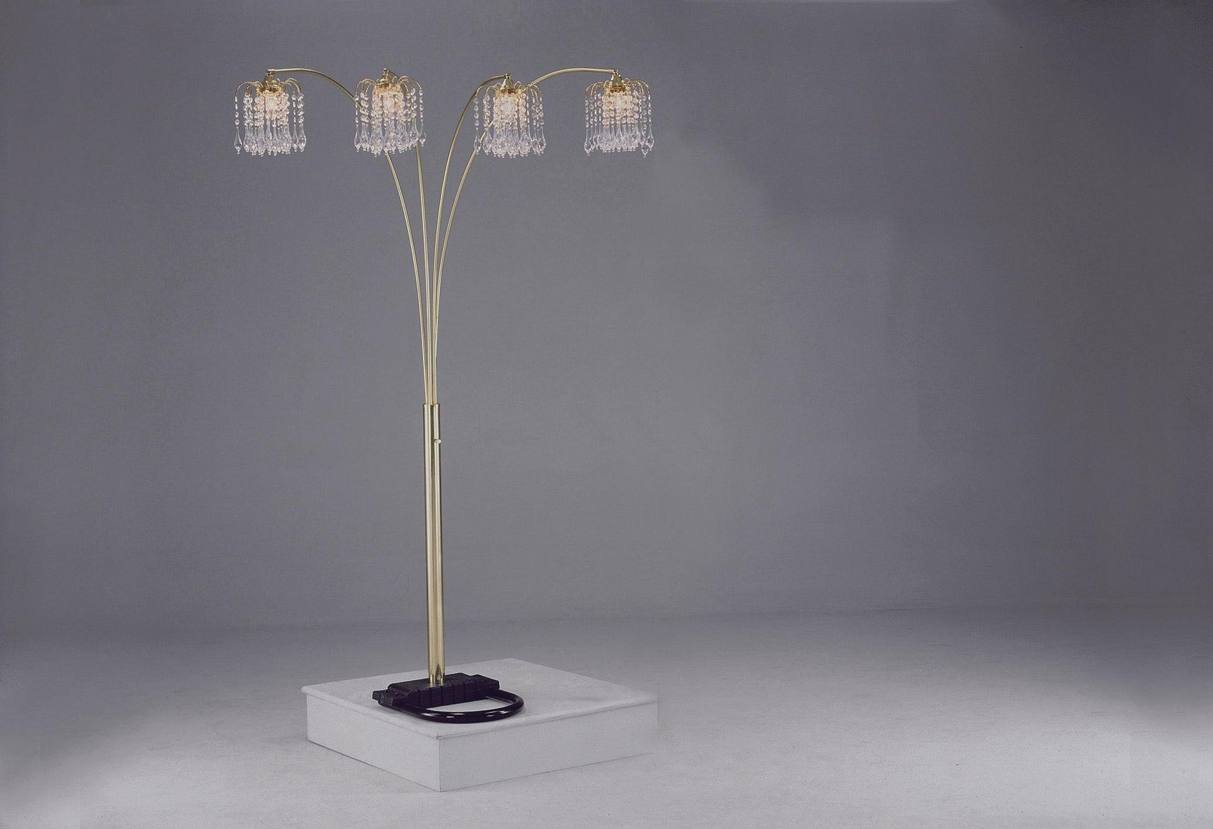 Rain Black Gold Pewter Majestic Modern Drop Arc Floor Lamp - Ella Furniture