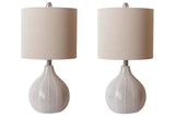 Rainermen Off White 2-Piece Table Lamp Set - Ella Furniture
