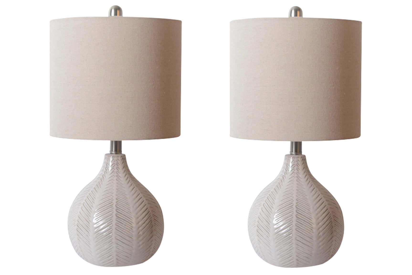 Rainermen Off White 2-Piece Table Lamp Set - Ella Furniture