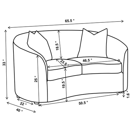 Rainn Rainn 2-piece Boucle Upholstered Sloped Arm Sofa Set Latte 509171-S2 - Ella Furniture