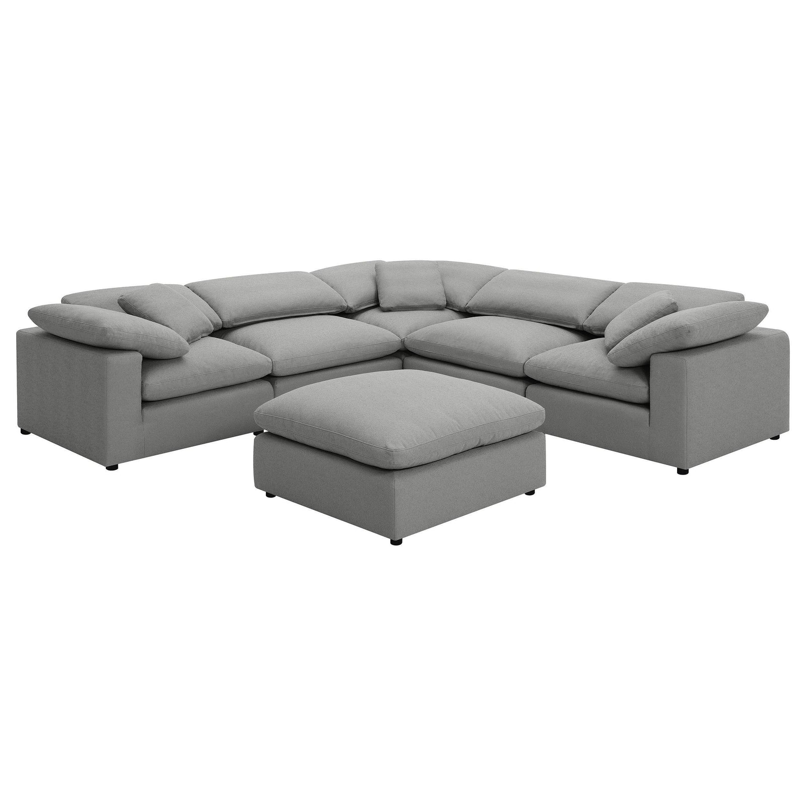 Raleigh 6-piece Boucle Upholstered Modular Sectional Grey 551754-SETA - Ella Furniture