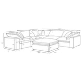 Raleigh 6-piece Boucle Upholstered Modular Sectional Grey 551754-SETA - Ella Furniture