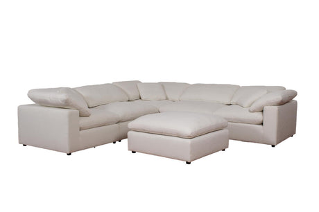 Raleigh 6-piece Boucle Upholstered Modular Sectional Ivory 551751-SET - Ella Furniture