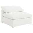 Raleigh Boucle Upholstered Armless Chair Ivory 551751 - Ella Furniture