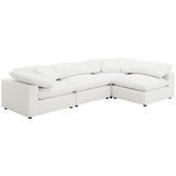 Raleigh Boucle Upholstered Armless Chair Ivory 551751 - Ella Furniture
