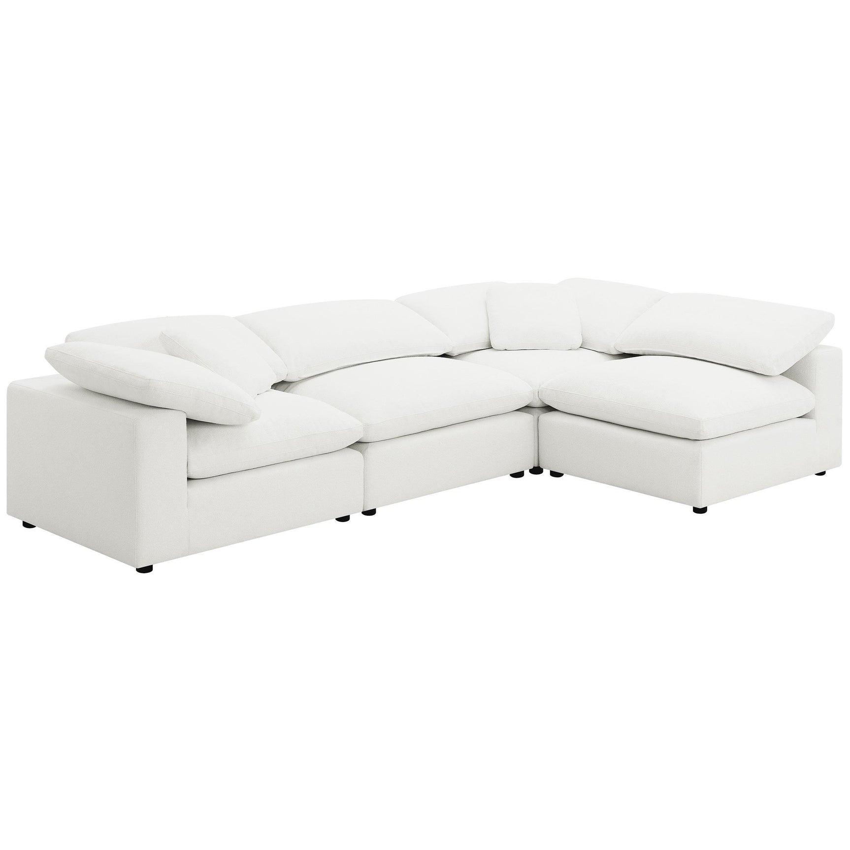 Raleigh Boucle Upholstered Armless Chair Ivory 551751 - Ella Furniture