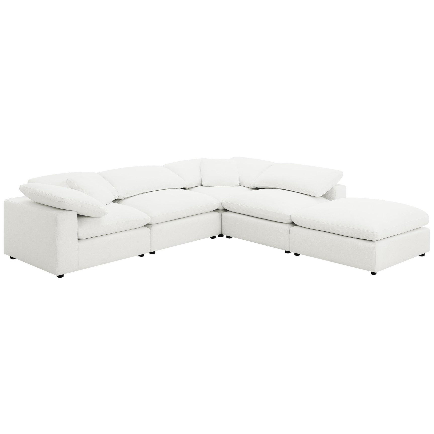 Raleigh Boucle Upholstered Armless Chair Ivory 551751 - Ella Furniture