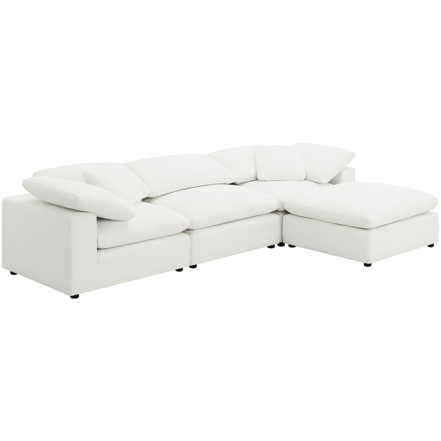 Raleigh Boucle Upholstered Armless Chair Ivory 551751 - Ella Furniture