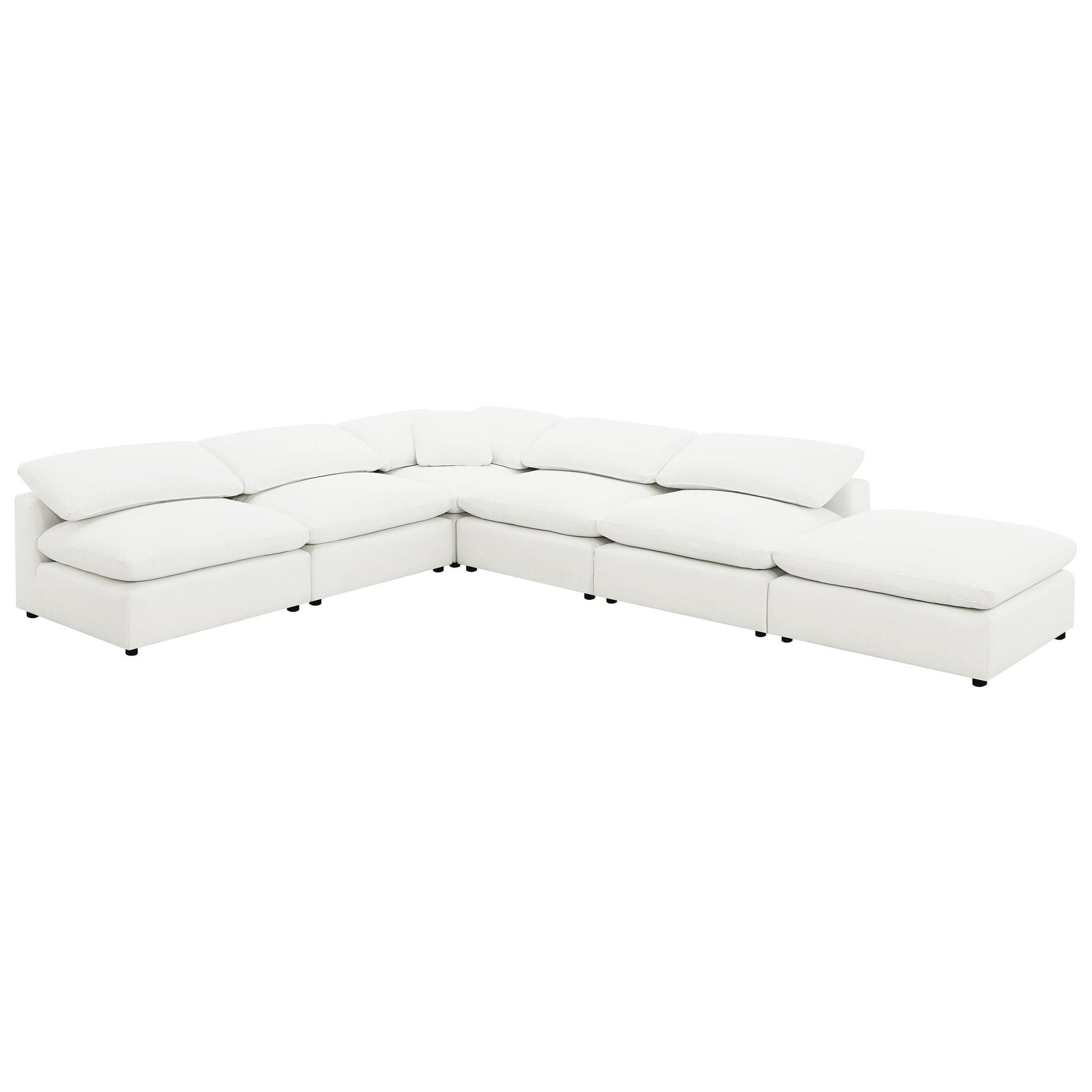 Raleigh Boucle Upholstered Armless Chair Ivory 551751 - Ella Furniture