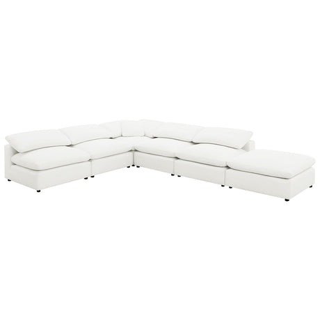 Raleigh Boucle Upholstered Armless Chair Ivory 551751 - Ella Furniture