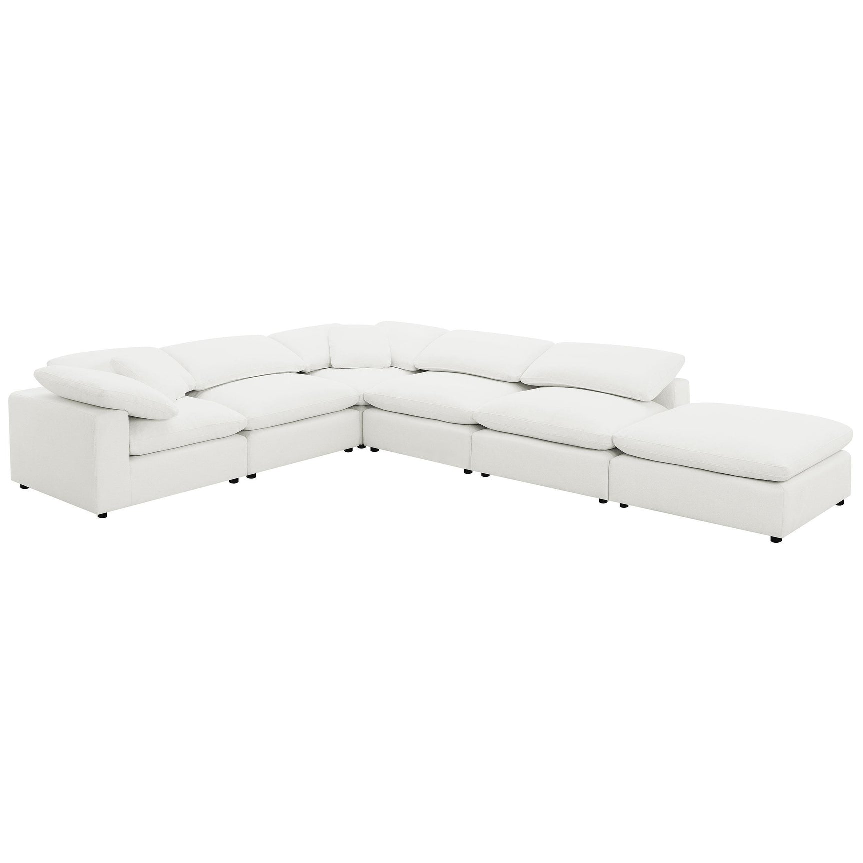 Raleigh Boucle Upholstered Armless Chair Ivory 551751 - Ella Furniture