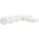 Raleigh Boucle Upholstered Armless Chair Ivory 551751 - Ella Furniture