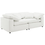 Raleigh Boucle Upholstered Armless Chair Ivory 551751 - Ella Furniture