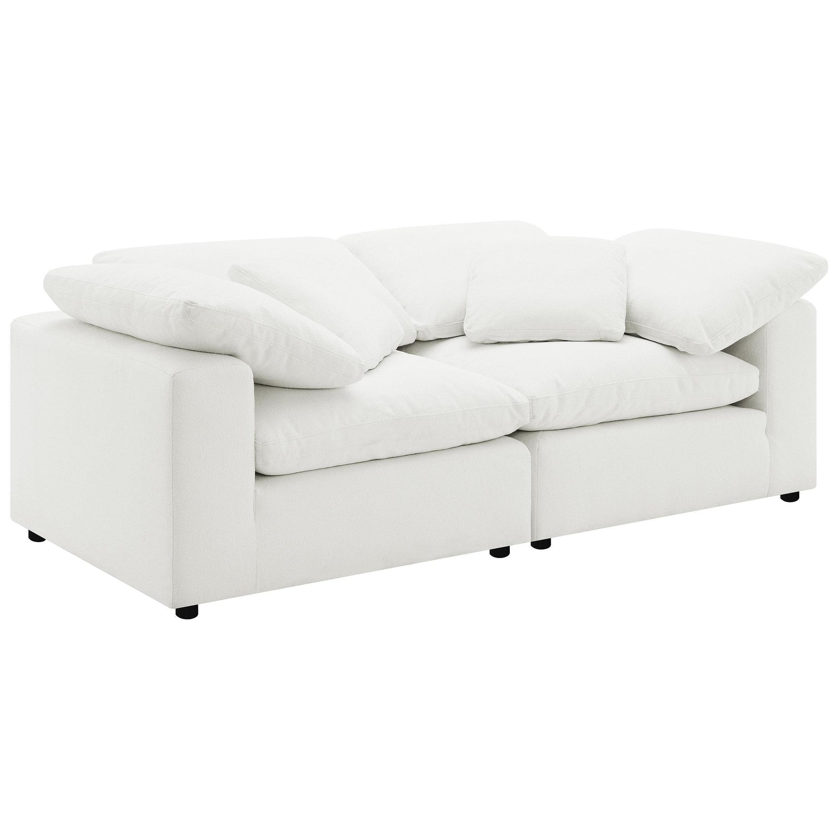 Raleigh Boucle Upholstered Armless Chair Ivory 551751 - Ella Furniture