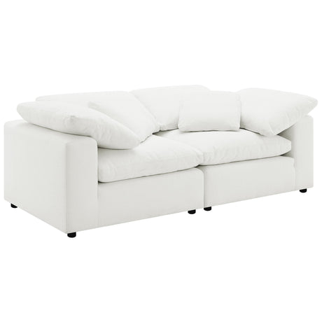 Raleigh Boucle Upholstered Armless Chair Ivory 551751 - Ella Furniture