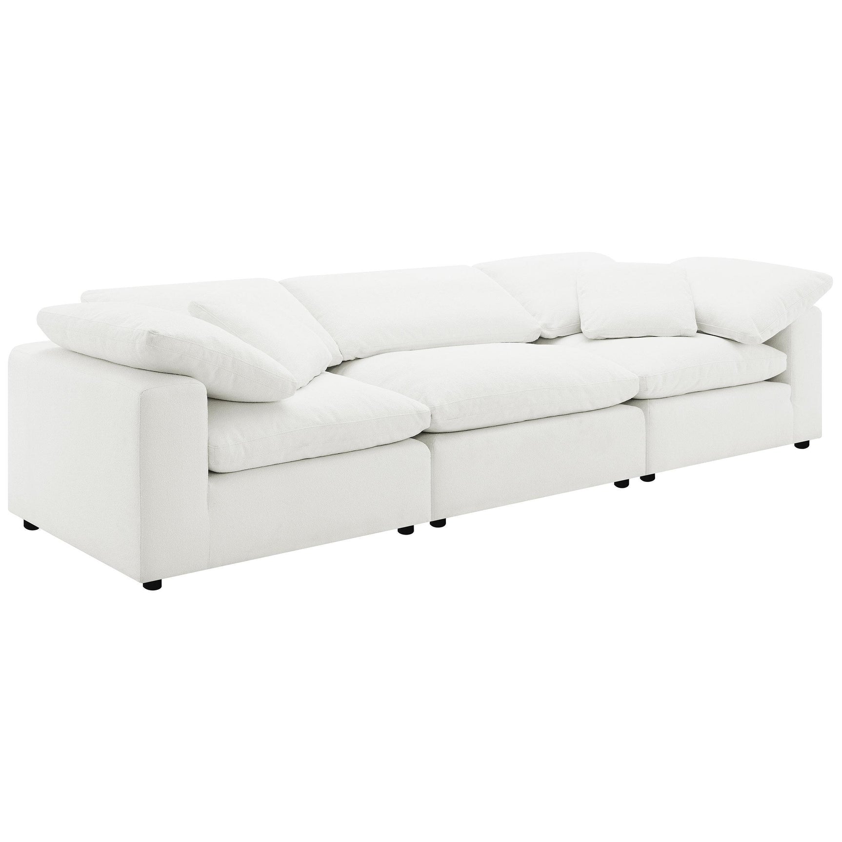 Raleigh Boucle Upholstered Armless Chair Ivory 551751 - Ella Furniture