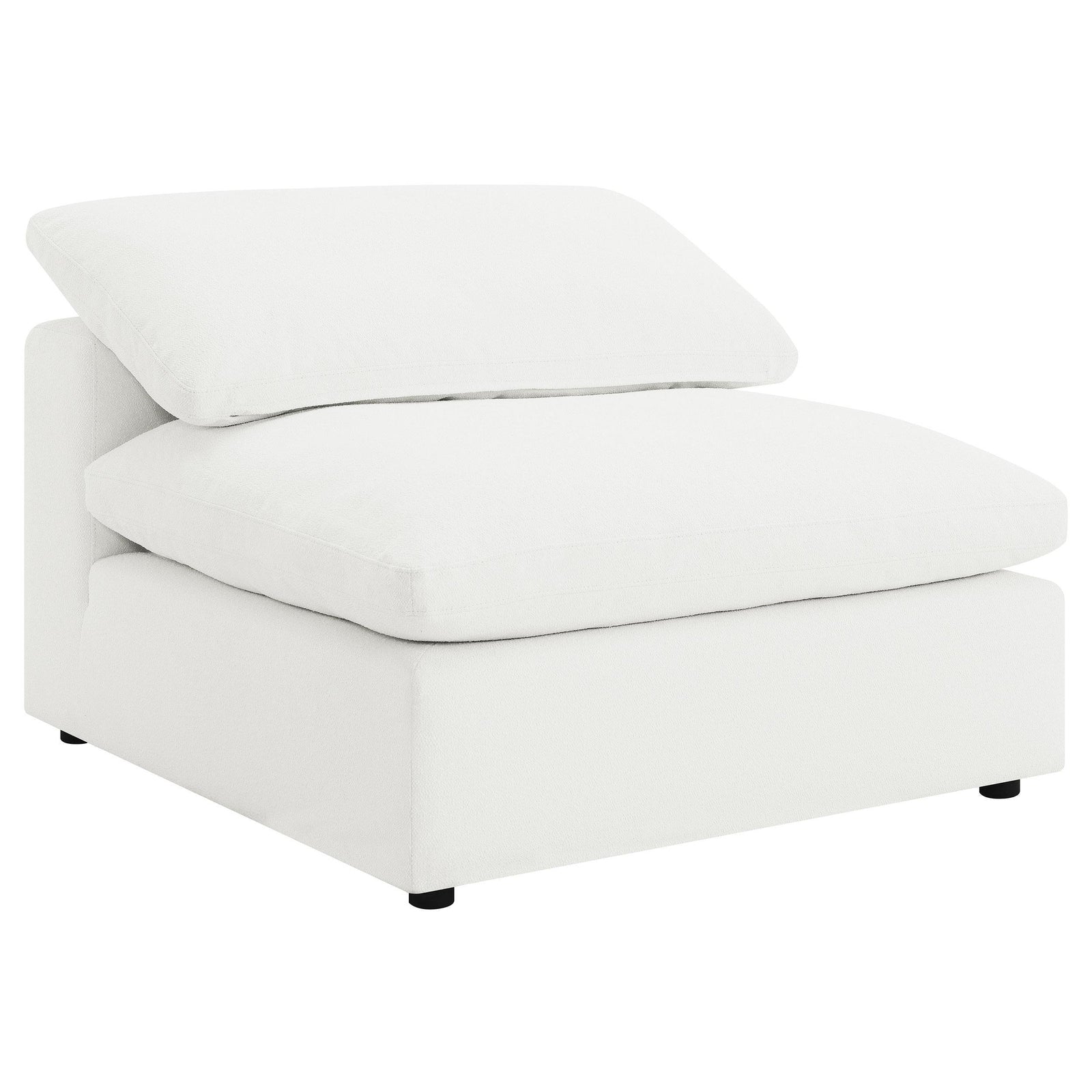 Raleigh Boucle Upholstered Armless Chair Ivory 551751 - Ella Furniture