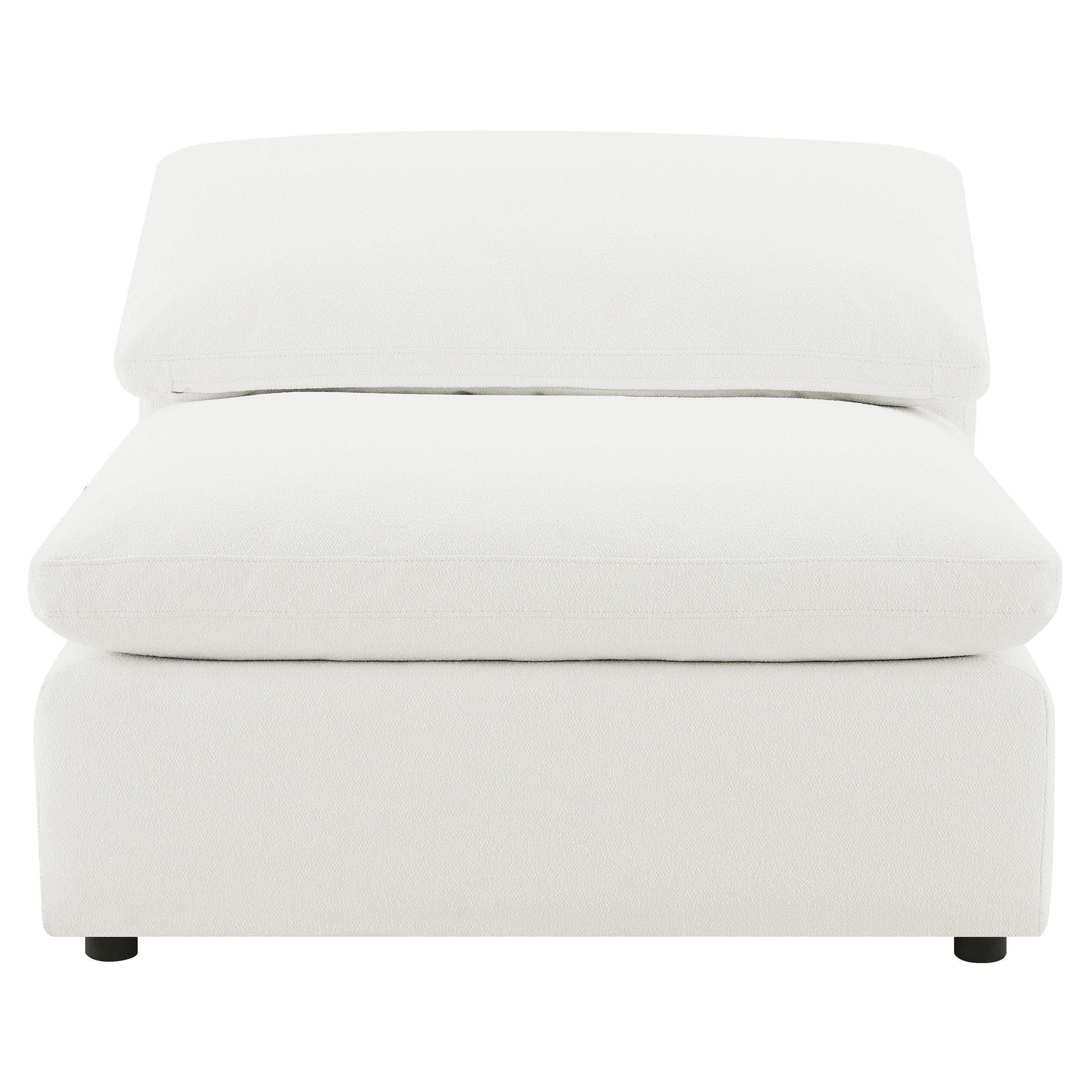 Raleigh Boucle Upholstered Armless Chair Ivory 551751 - Ella Furniture