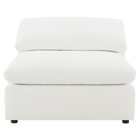 Raleigh Boucle Upholstered Armless Chair Ivory 551751 - Ella Furniture