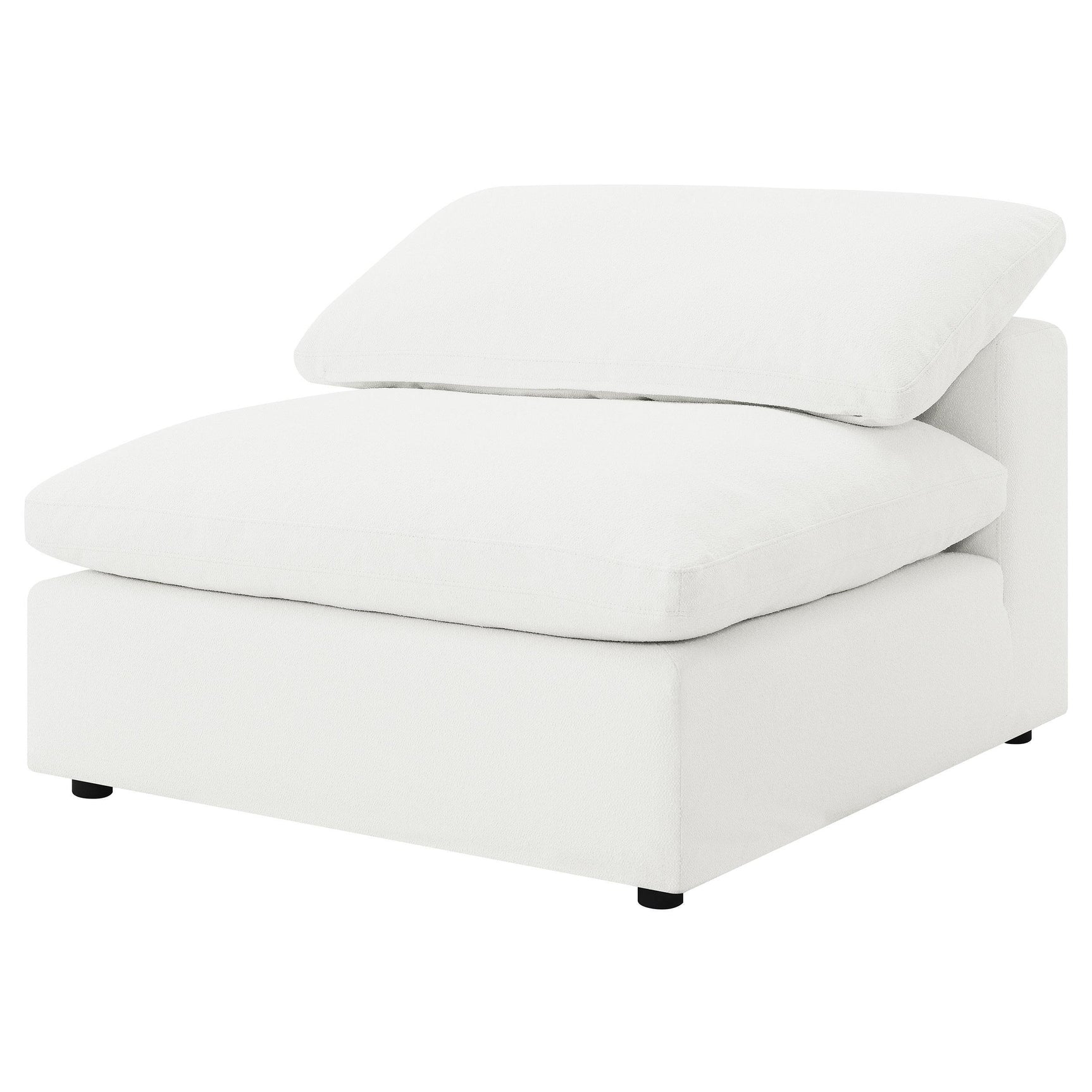 Raleigh Boucle Upholstered Armless Chair Ivory 551751 - Ella Furniture