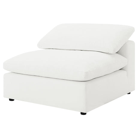 Raleigh Boucle Upholstered Armless Chair Ivory 551751 - Ella Furniture