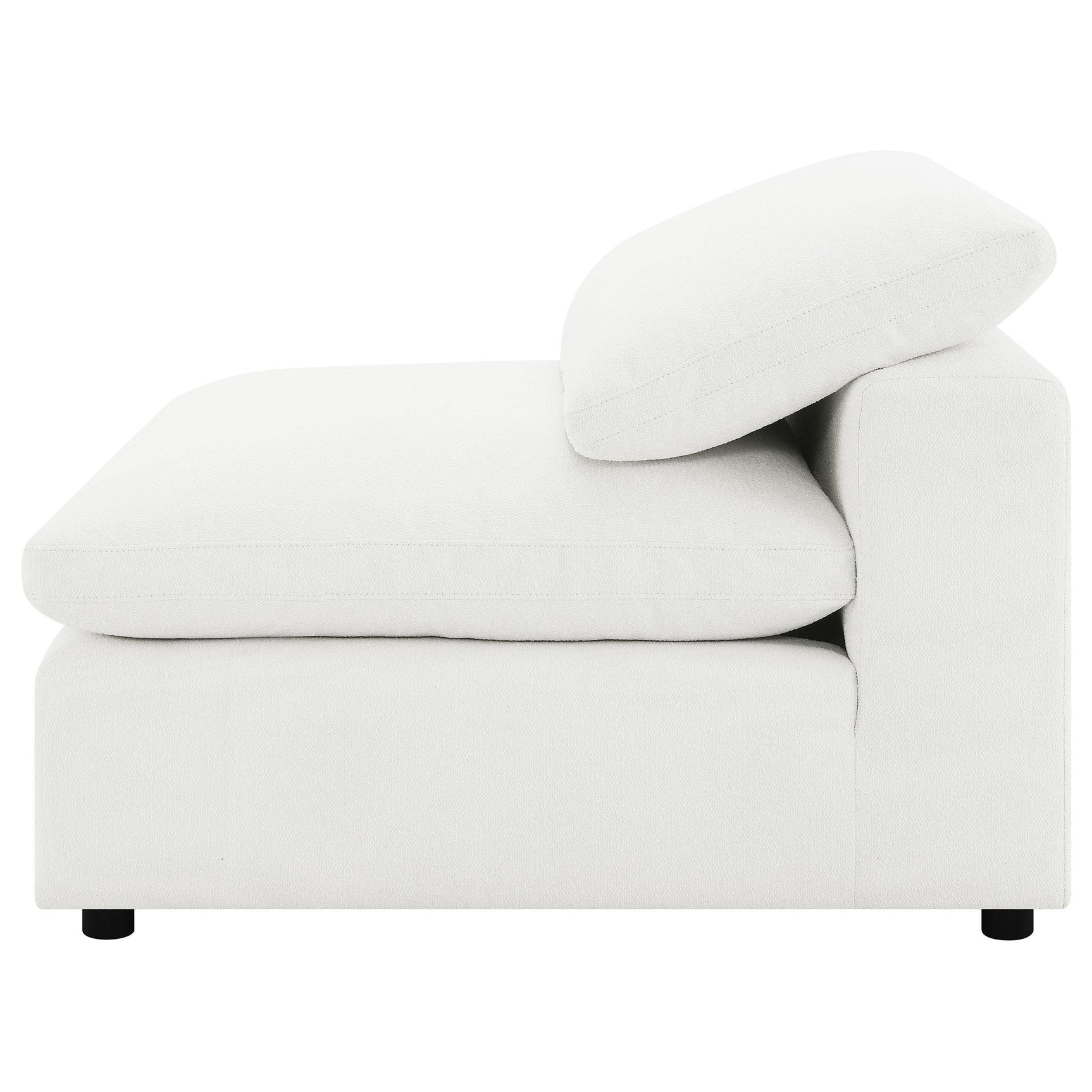 Raleigh Boucle Upholstered Armless Chair Ivory 551751 - Ella Furniture