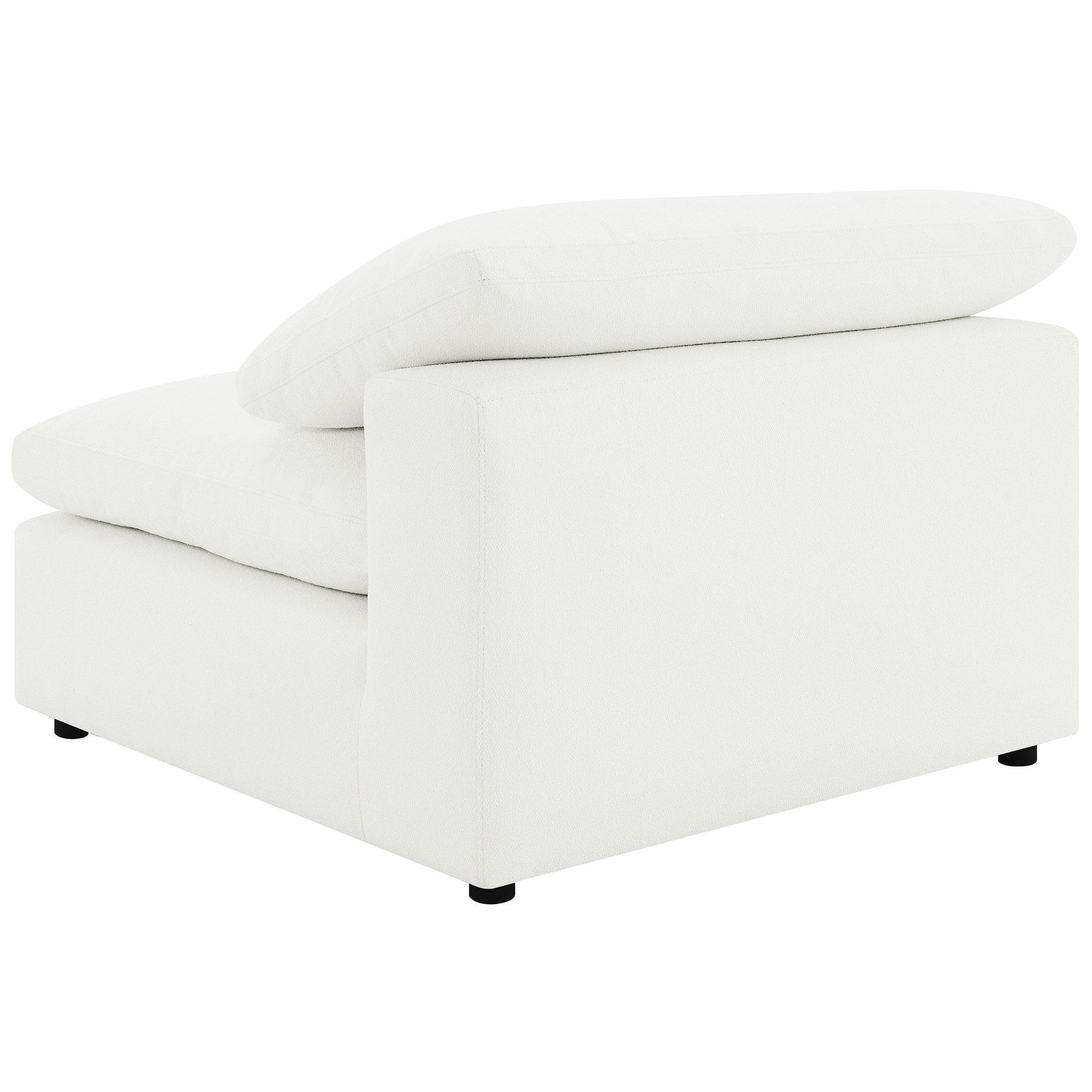 Raleigh Boucle Upholstered Armless Chair Ivory 551751 - Ella Furniture