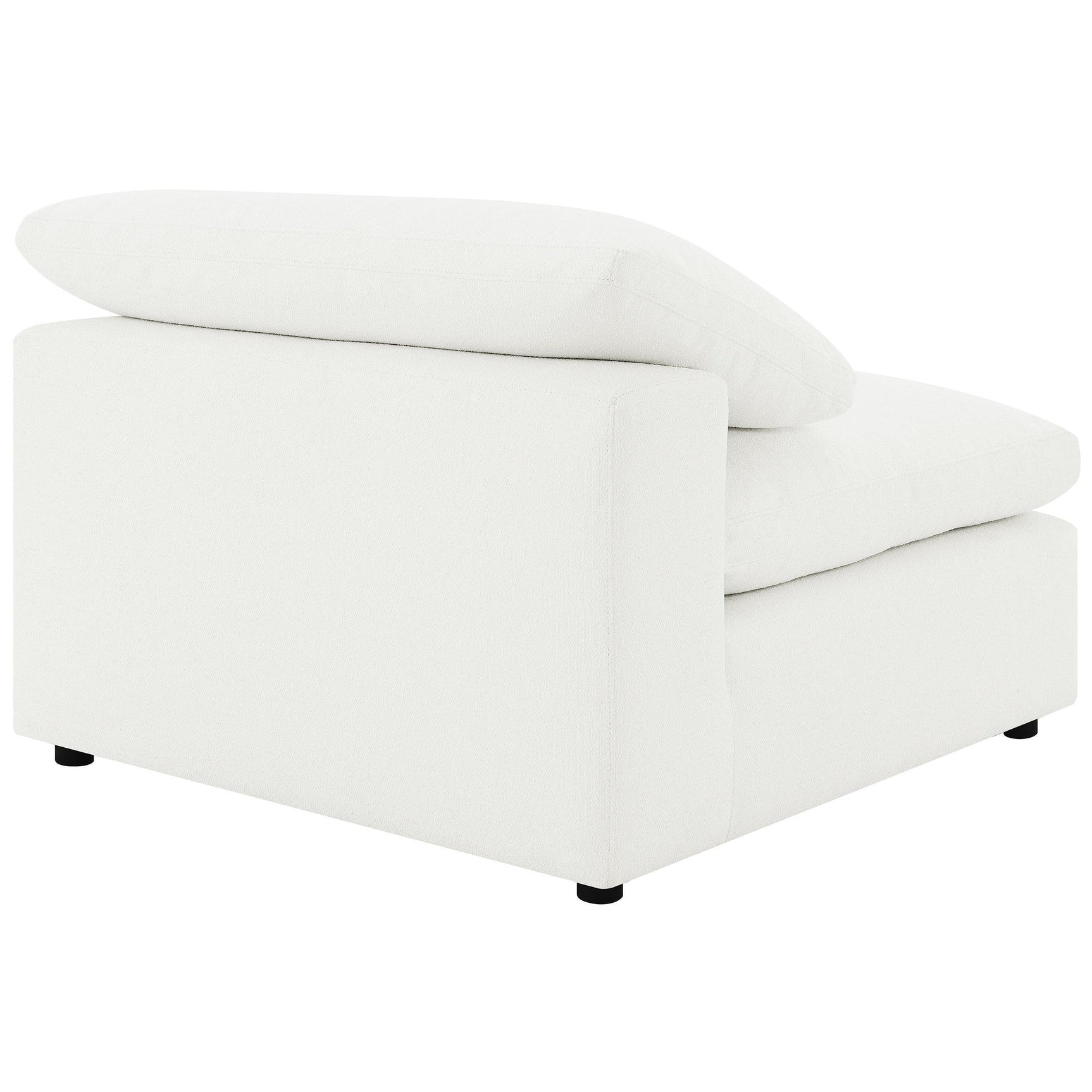 Raleigh Boucle Upholstered Armless Chair Ivory 551751 - Ella Furniture