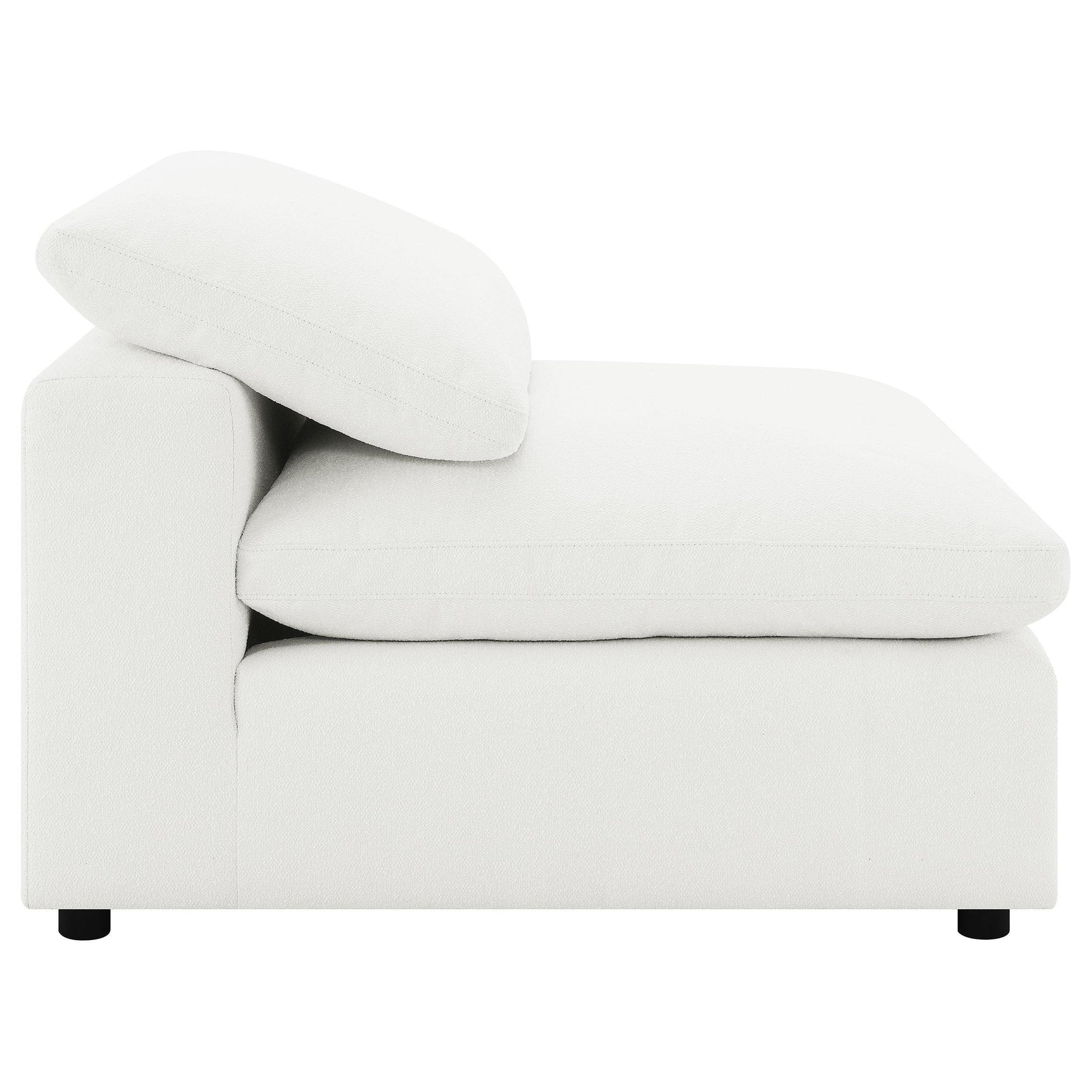 Raleigh Boucle Upholstered Armless Chair Ivory 551751 - Ella Furniture