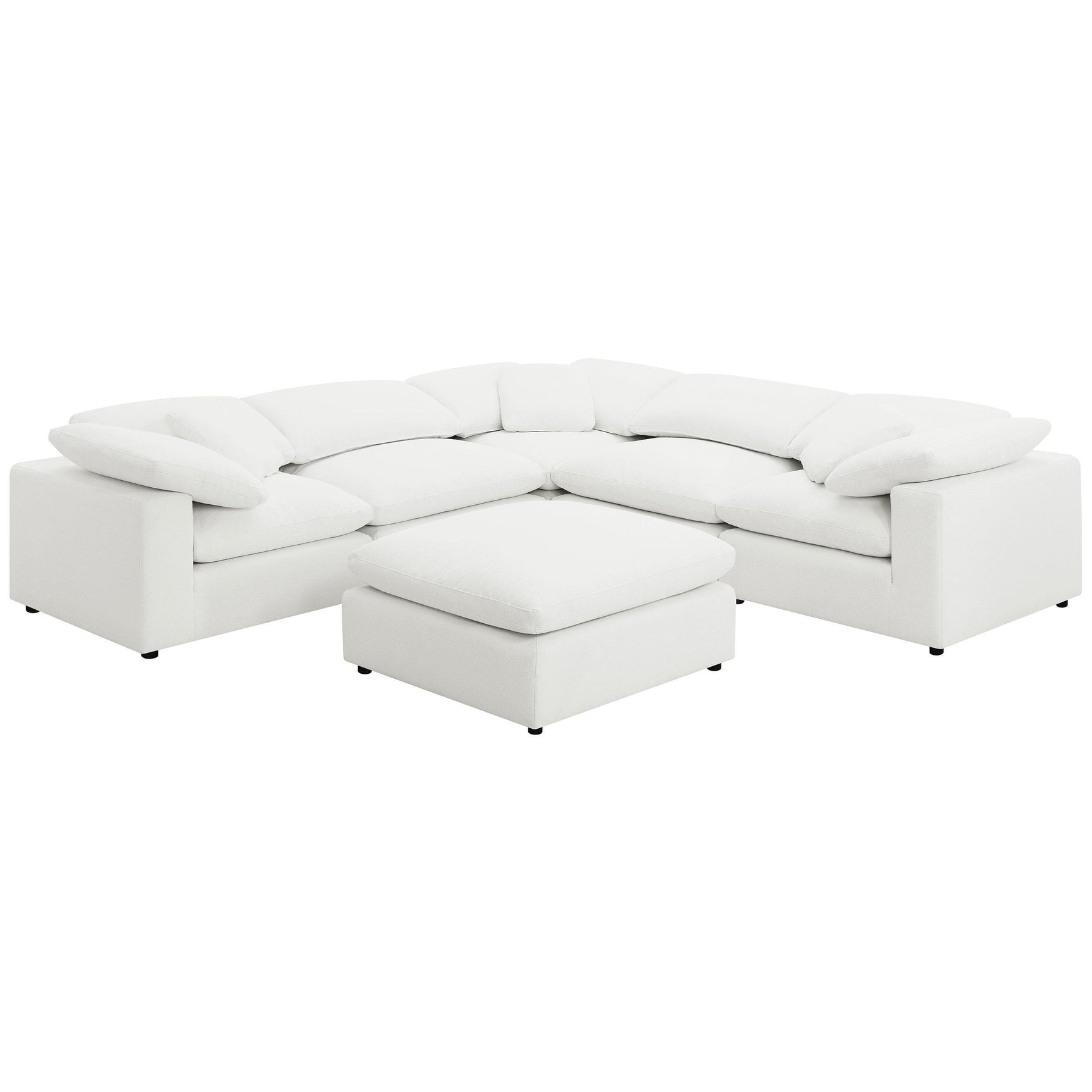 Raleigh Boucle Upholstered Armless Chair Ivory 551751 - Ella Furniture