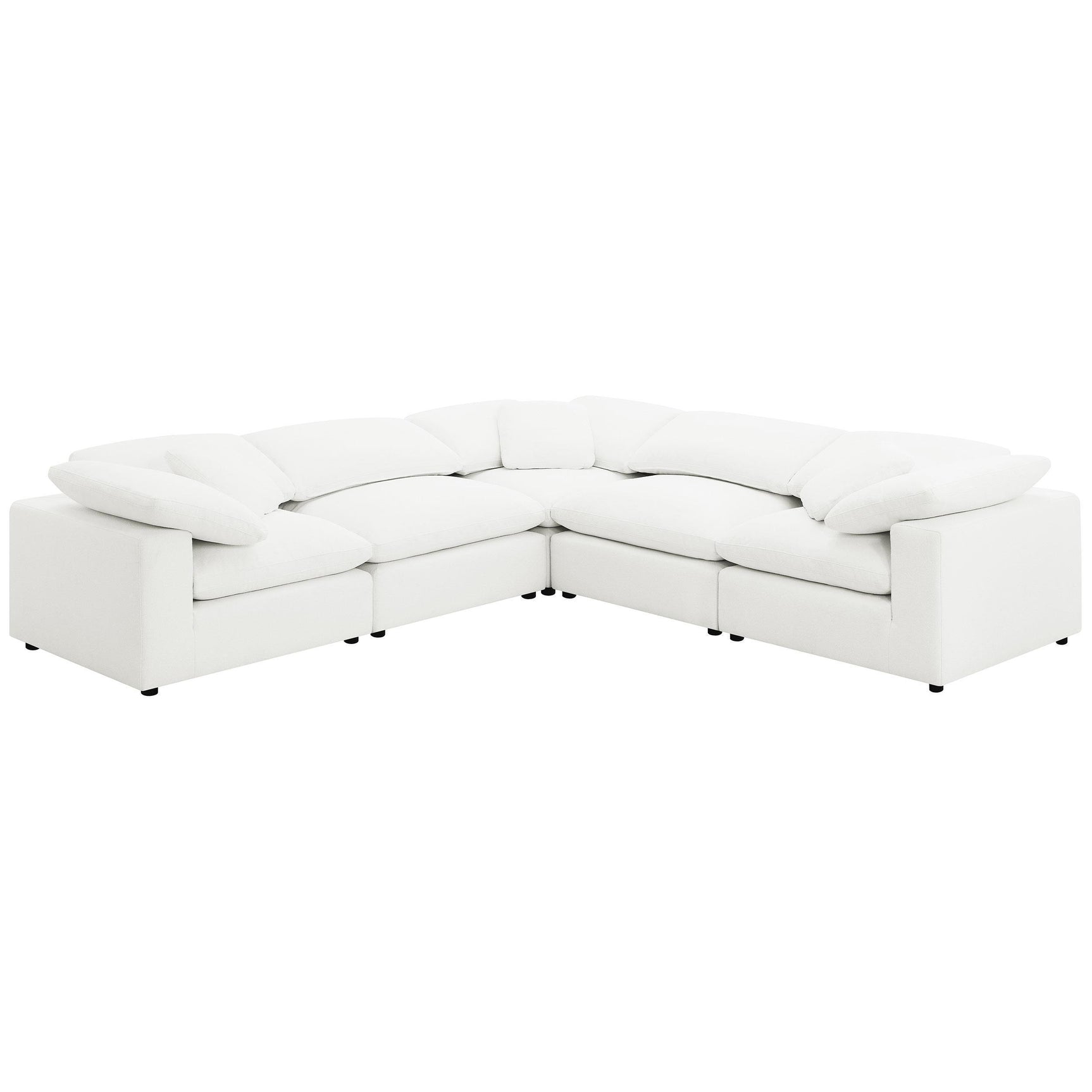 Raleigh Boucle Upholstered Armless Chair Ivory 551751 - Ella Furniture