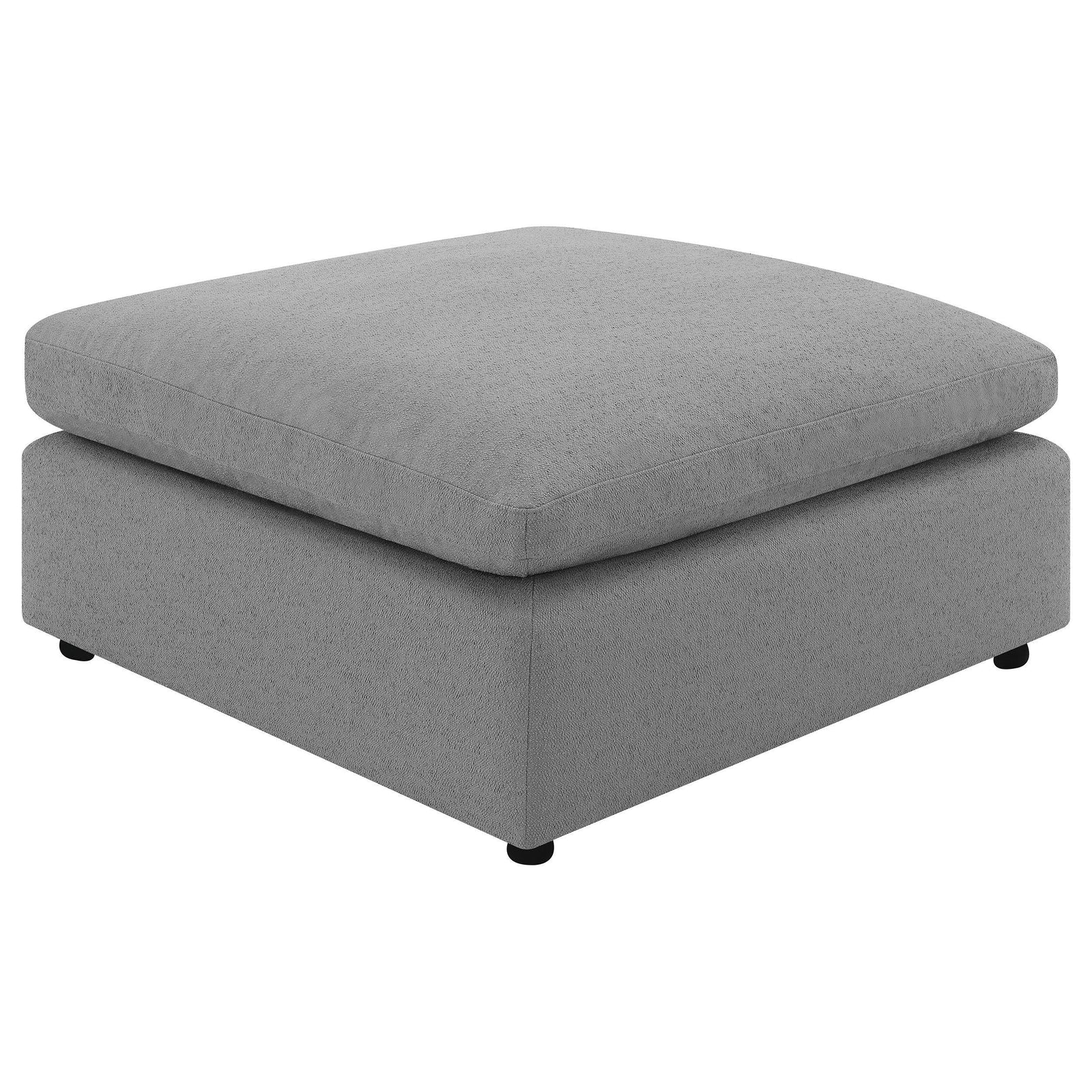 Raleigh Boucle Upholstered Ottoman Grey 551756 - Ella Furniture
