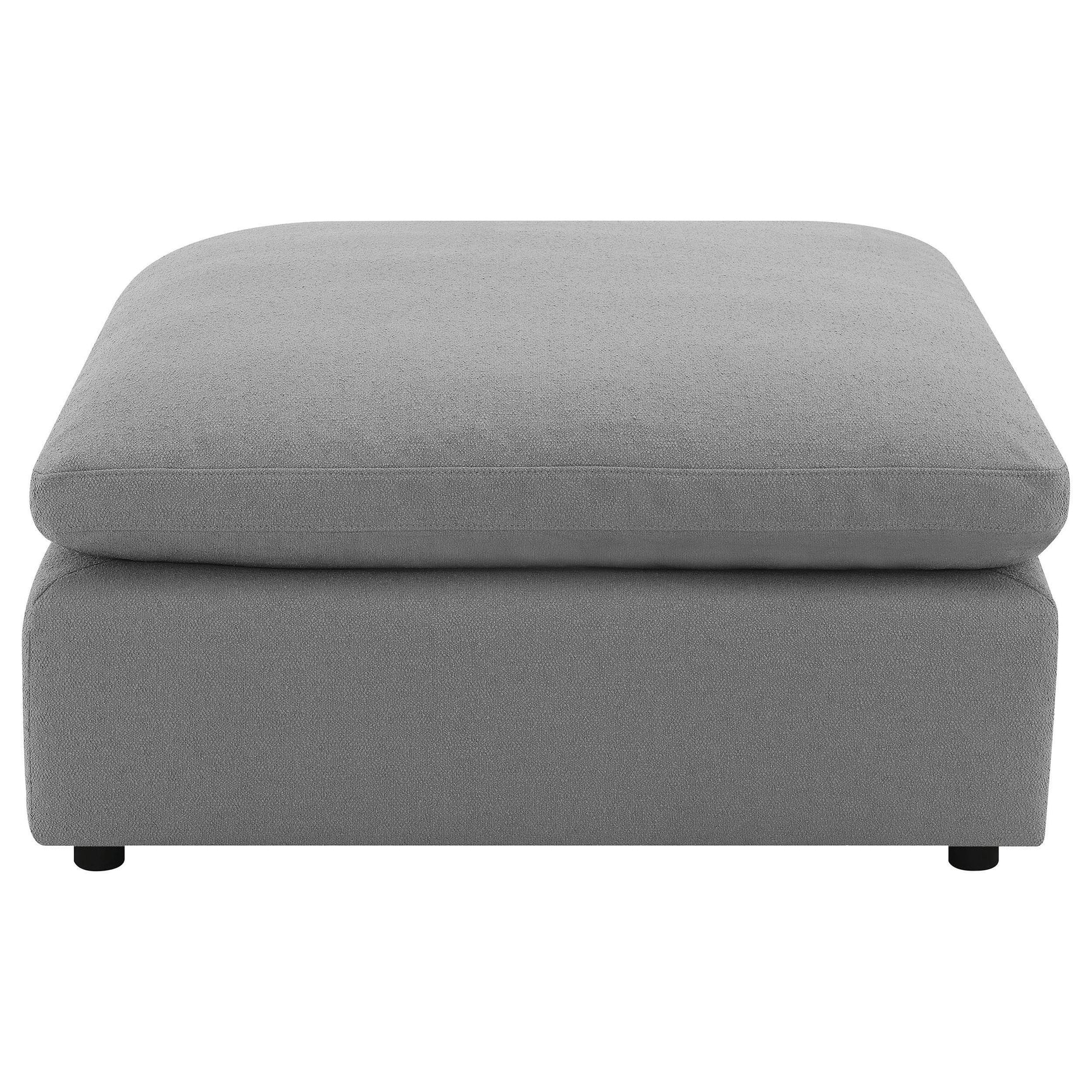 Raleigh Boucle Upholstered Ottoman Grey 551756 - Ella Furniture
