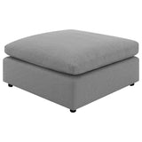 Raleigh Boucle Upholstered Ottoman Grey 551756 - Ella Furniture