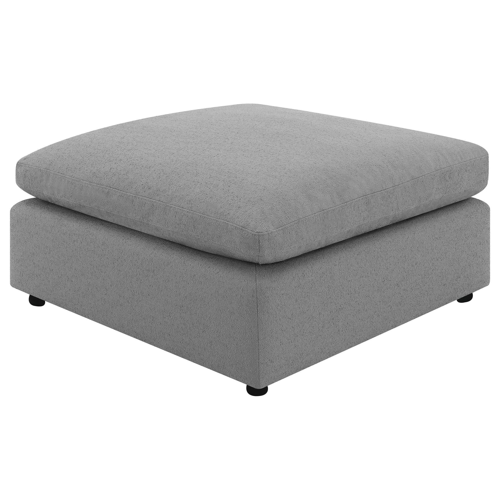 Raleigh Boucle Upholstered Ottoman Grey 551756 - Ella Furniture