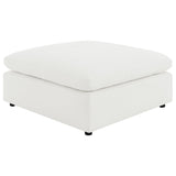 Raleigh Boucle Upholstered Ottoman Ivory 551753 - Ella Furniture