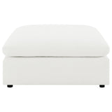 Raleigh Boucle Upholstered Ottoman Ivory 551753 - Ella Furniture