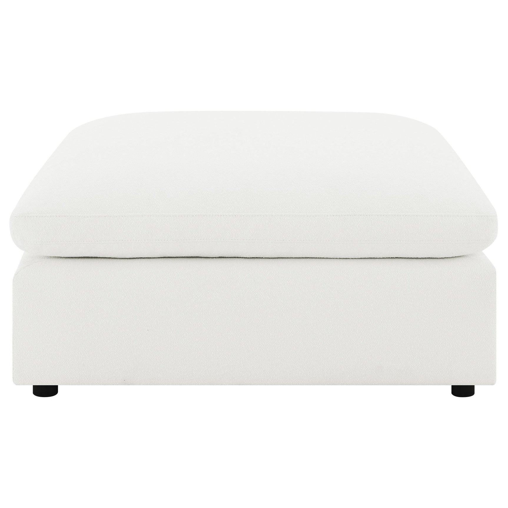 Raleigh Boucle Upholstered Ottoman Ivory 551753 - Ella Furniture